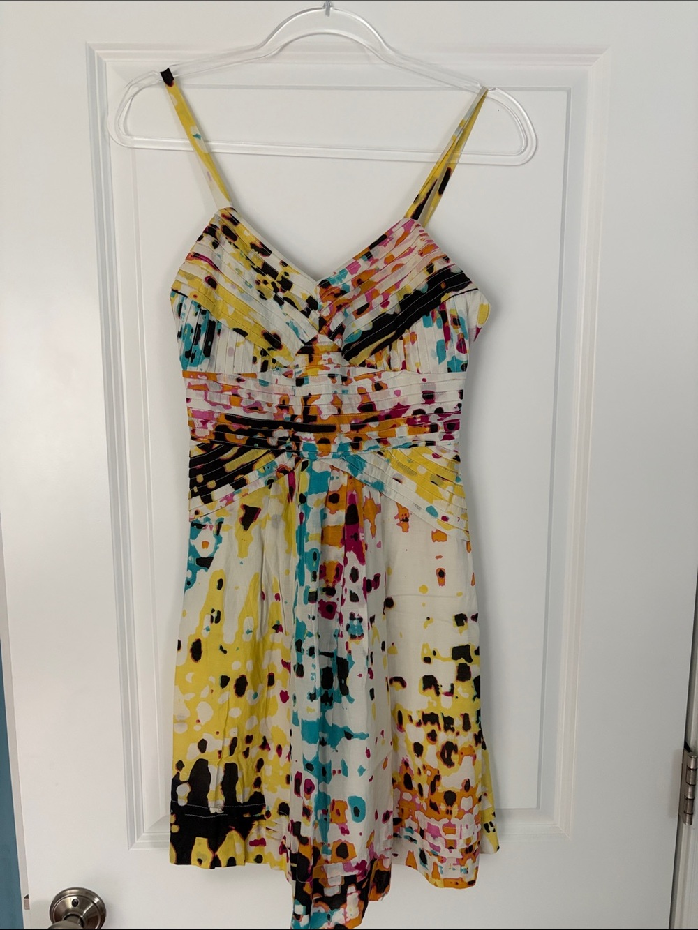 Calvin Klein V-Neck Multi-Color Mini Dress Size 2